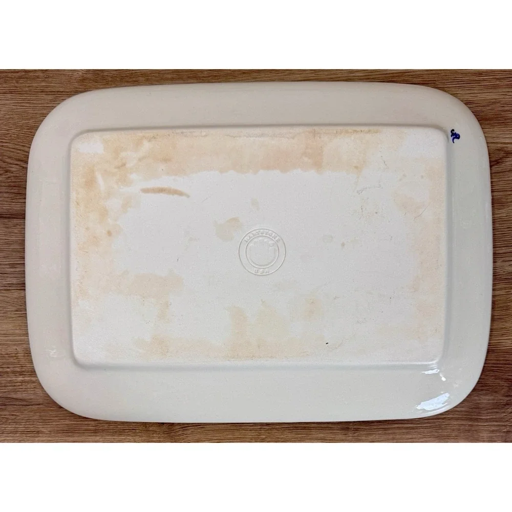 Hartstone Flag Plate Large White Stoneware Rectangular Patriotic Platter USA